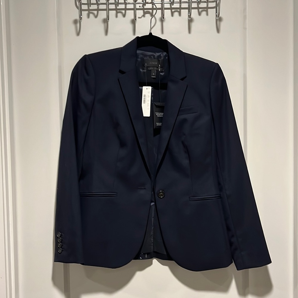 J.Crew Suit Jacket in Navy Super 120s Wool, NWT